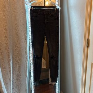 American Eagle Outfitters Black Ripped Skinny Jeans